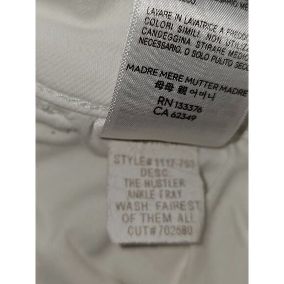 Mother Women's White Denim The Hustler Ankle Fray Jeans Size 24 2606 - Picture 12 of 16